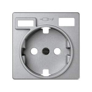 Tapa para la base de enchufe schuko con 2 cargadores USB A + C 10,5W aluminio frio Simon 82