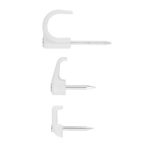 GR-NY BL [CP] Fijaciones para cables. Grapilla de nylon con clavo de acero zincado. Blanca