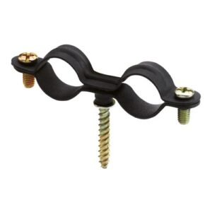 AB-GD [CP] Abrazadera gásmica negra doble M6 con tirafondo