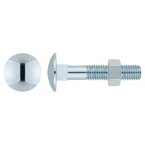 DIN-603/934 [CP] Tornillo con cabeza redonda con cuello cuadrado y tuerca hexagonal. Zincado