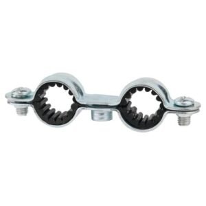 AB-7ID Z [CP] Abrazadera doble isofónica M7. Zincada. Zincada