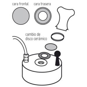 Disco cerámico de repuesto para nebulizador de estanque - Ø 19 mm.