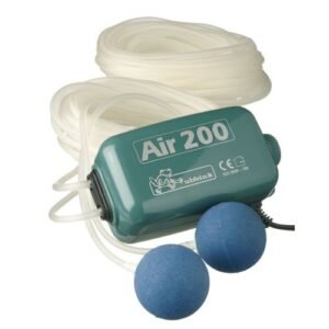 Bomba de oxigenación Air 200 - 2 mangueras 10 m. + 2 burbujas - 5 w/h.